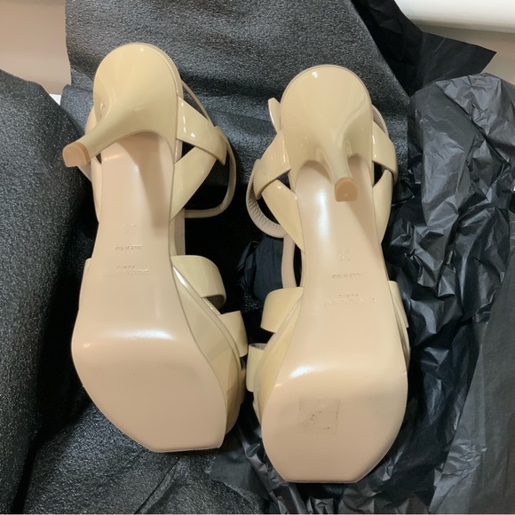 YSL Tribute Lower Heels in Nude Patent sz 38 NWT - Picture 10 of 12